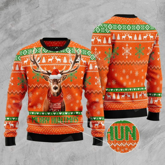 Deer Merry Huntmas Ugly Christmas Sweater