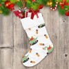 Dinosaurs In Santa Hat Having Fun At Snowboard Christmas Stocking
