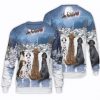 Dog Christmas Santa Claus Is Coming Unisex All Over Print Cotton Sweatshirt