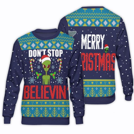 Don'T Stop Believin Unisex All Over Print Cotton Sweatshirt