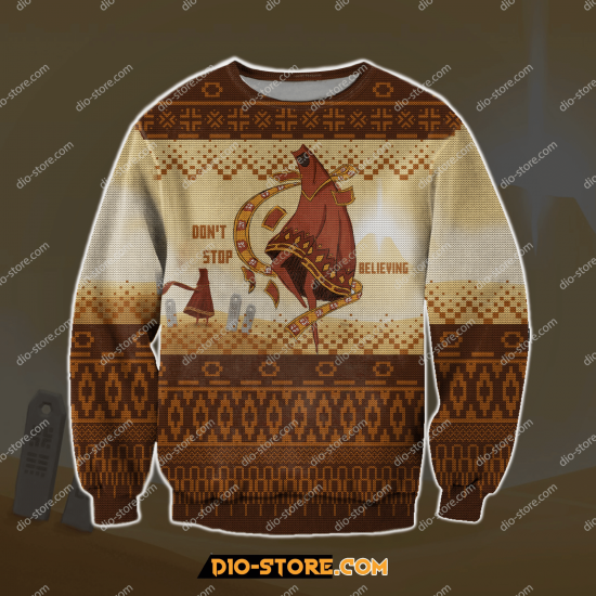 Don'T Stop Believing 3D Print Ugly Christmas Sweatshirt
