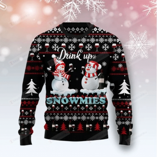 Drink Up Snowmies Ugly Christmas Sweater