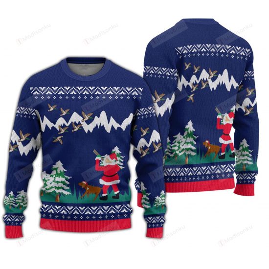 Duck Hunter Santa Ugly Christmas Sweater