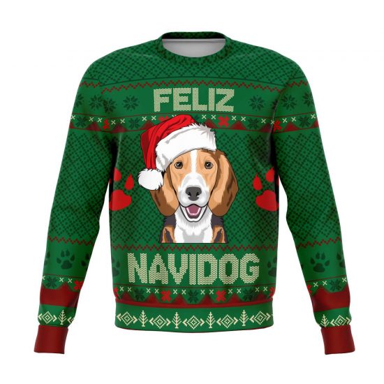 "Feliz Navidog - Beagle" Ugly Christmas Sweatshirt - Colins Store