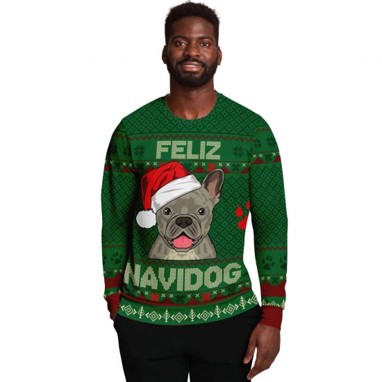 Feliz Navidog French Bulldog Ugly Christmas Sweatshirt Colins Store 2
