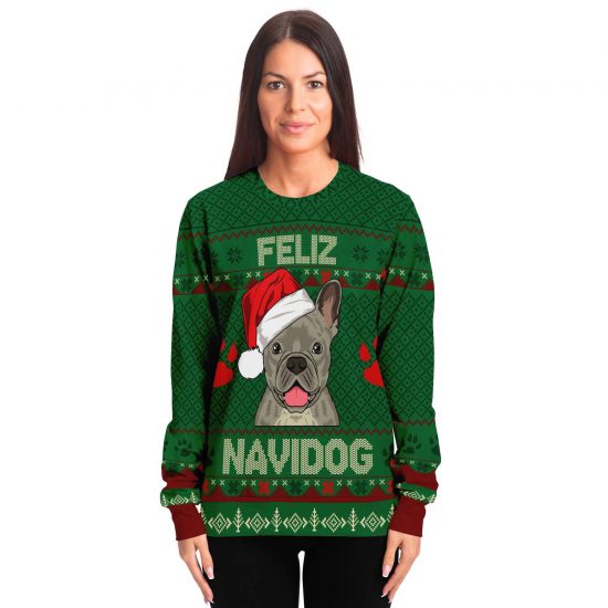 Feliz Navidog French Bulldog Ugly Christmas Sweatshirt Colins Store 4