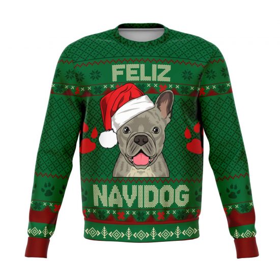 "Feliz Navidog - French Bulldog" Ugly Christmas Sweatshirt - Colins Store
