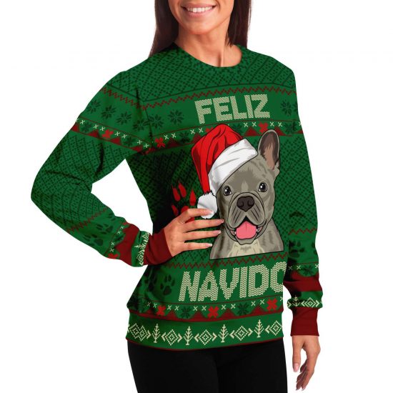 Feliz Navidog French Bulldog Ugly Christmas Sweatshirt Colins Store 6