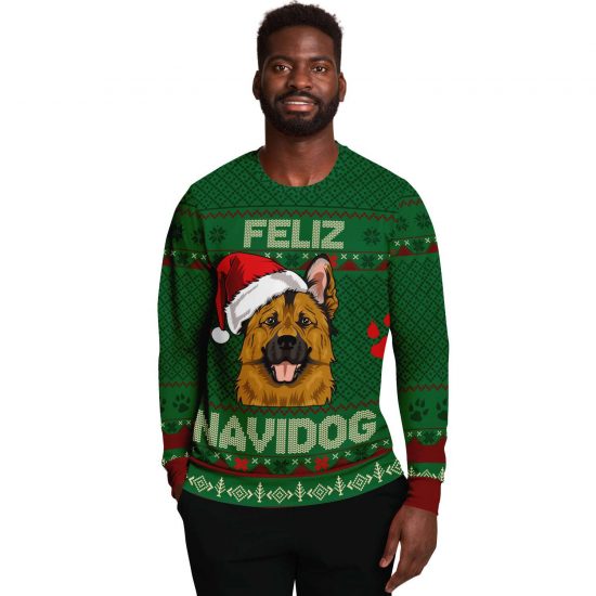 Feliz Navidog German Shepherd Ugly Christmas Sweatshirt Colins Store 2