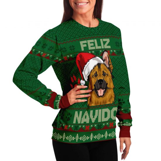 Feliz Navidog German Shepherd Ugly Christmas Sweatshirt Colins Store 6