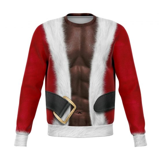 Fit Santa African American Ugly Christmas Sweatshirt Colins Store 1