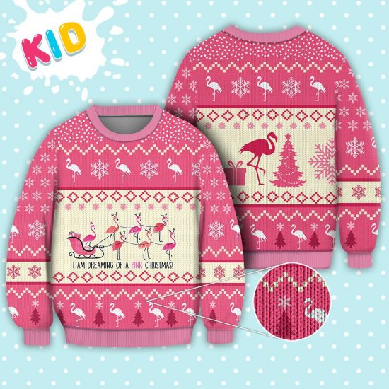 Flamingo Reindeer Christmas Sweater Christmas Knitted Sweater Print Fashion Sweatshirt For Everyone 1