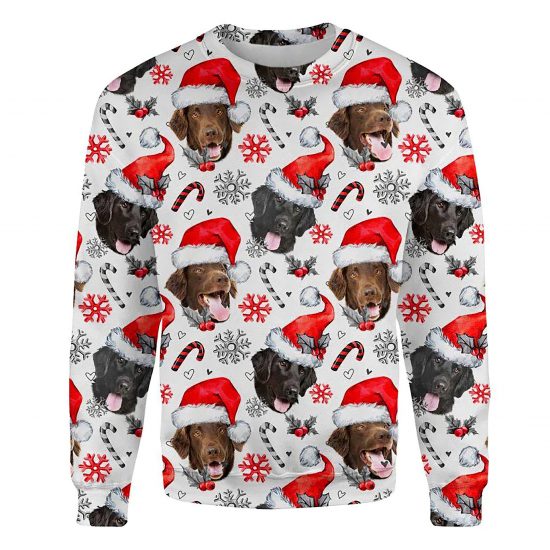 Flat Coated Retriever Xmas Decor Ugly Christmas Sweatshirt Animal Dog Cat Sweater Unisex