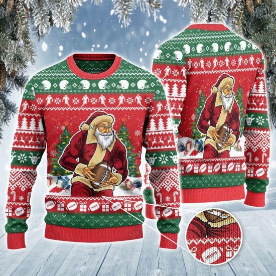 Football Lovers Gift Merry Christmas All Over Print Sweatshirt
