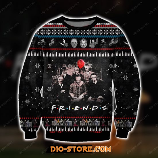 Friends Movie With Horror Characters 3D Print Ugly Christmas Sweatshirt