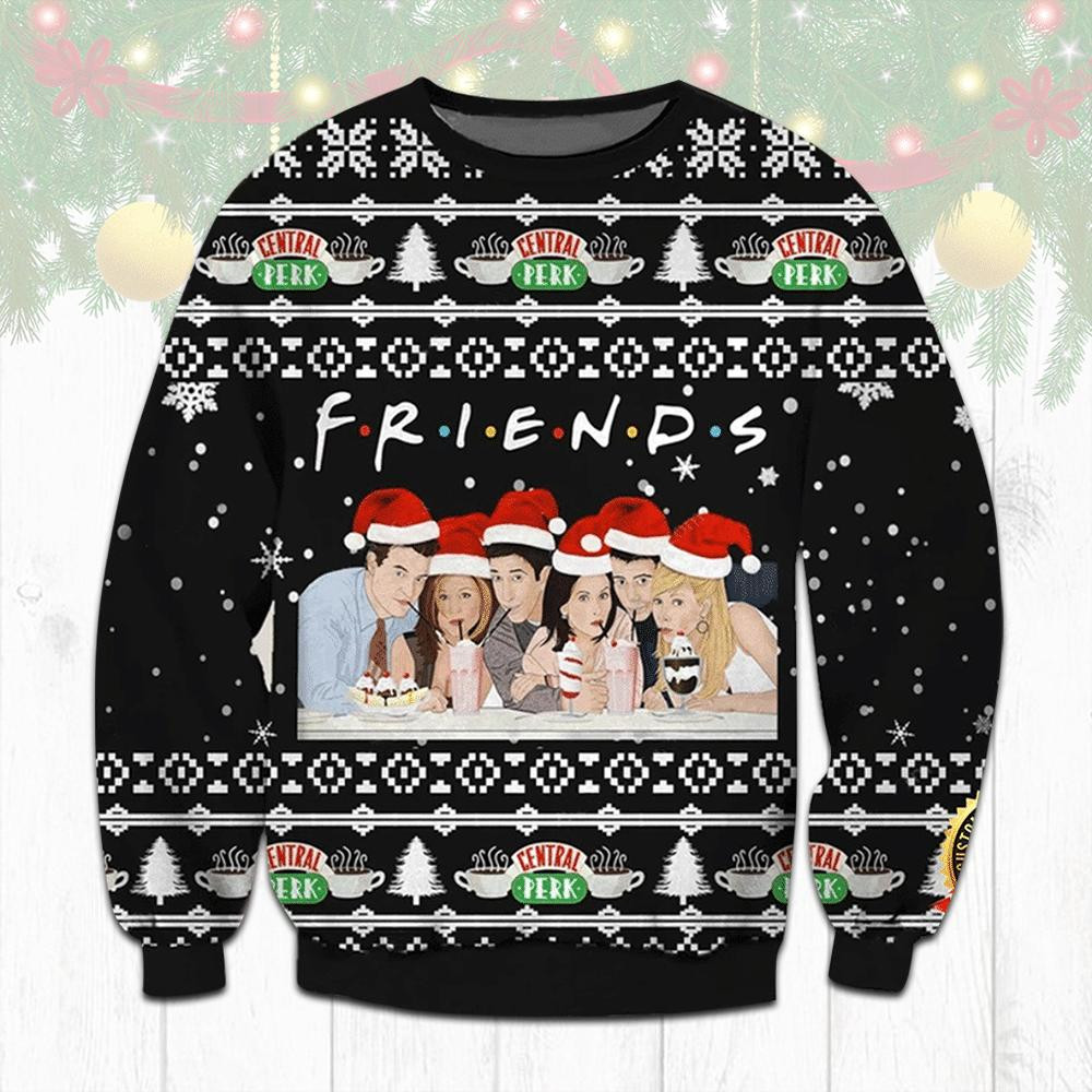 Friends-Tv-Central-Perk-Ugly-Christmas-Sweatshirt Friends Tv Central Perk Ugly Christmas Sweatshirt