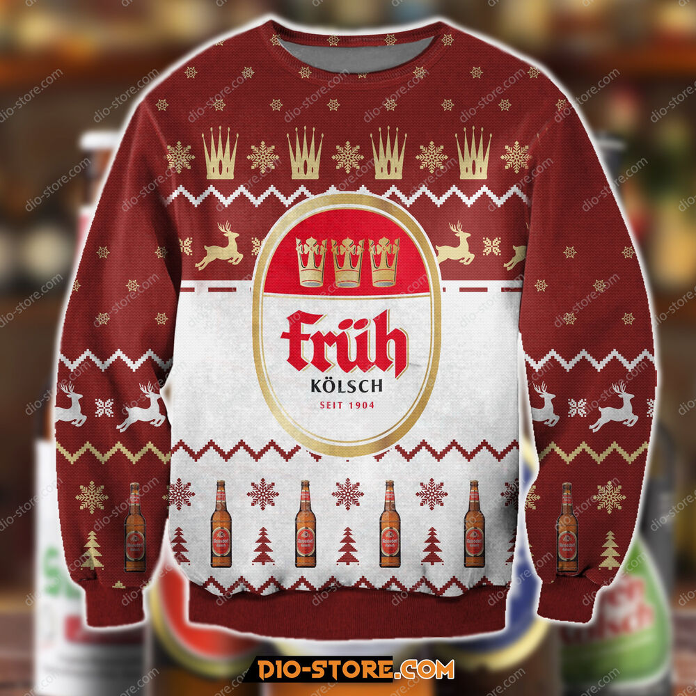 Fruh Kolsch Beer 3D All Over Print Ugly Christmas Sweatshirt