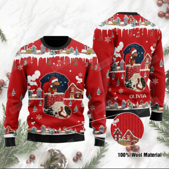 Funny Dachshund Santa Claus Christmas Ugly Christmas Sweater