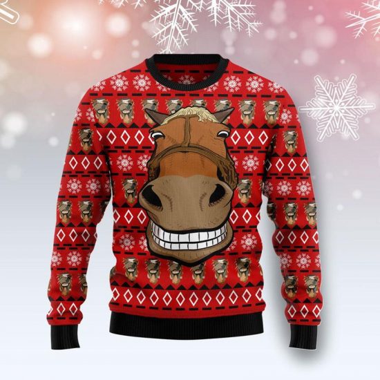 Funny Horse Christmas Sweatshirt 1