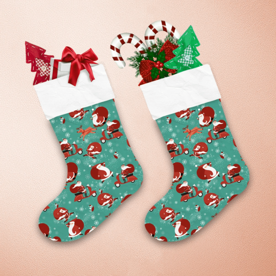 Funny Moments Of Santa And His Reindeer On Christmas Christmas Stocking 1 Funny Moments Of Santa And His Reindeer On Christmas Christmas Stocking 1