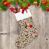 Funny Monkey In Holiday With Stars Snowflake Christmas Stocking