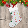 Funny Santa Claus And Ice Skating Pattern Christmas Holiday Christmas Stocking