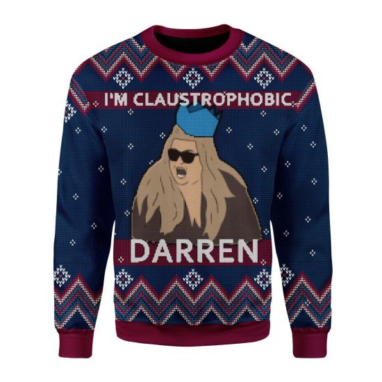 Gearhomies Sweatshirt Im Claustrophobic Darren Unisex 3D Ugly Christmas Sweater All Over Print