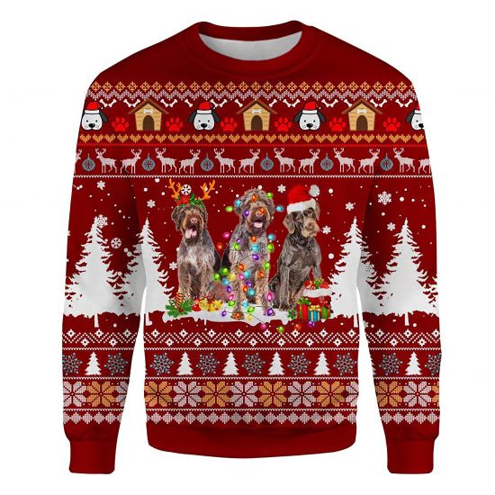 German Wirehaired Pointer Ugly Christmas Sweatshirt Animal Dog Cat Sweater Unisex