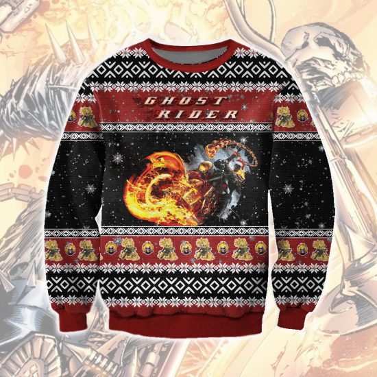 Ghost Rider 3D All Over Printed Ugly Christmas Sweatshirt