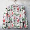 Gnomes And Christmas Tree Unisex All Over Print Cotton Sweatshirt