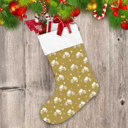 Gold Christmas Pickup Car Pattern With Spruce Tree Truck Clipart Snowflakes Christmas Stocking