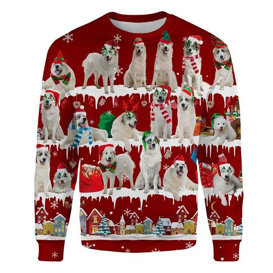 Great-Pyrenees-Snow-Christmas-Ugly-Christmas-Sweatshirt-Animal-Dog-Cat-Sweater-Unisex Great Pyrenees Snow Christmas Ugly Christmas Sweatshirt Animal Dog Cat Sweater Unisex