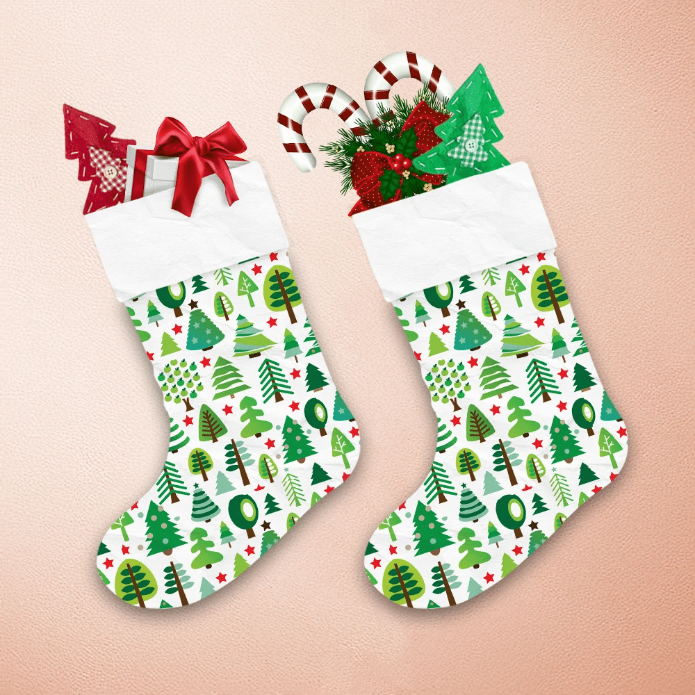 Green-Cute-Christmas-Trees-And-Red-Stars-Christmas-Stocking-1 Green Cute Christmas Trees And Red Stars Christmas Stocking 1