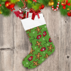 Hand Drawn Doodle Isolated Mittens Gingerbread Man And Snowflakes Christmas Stocking