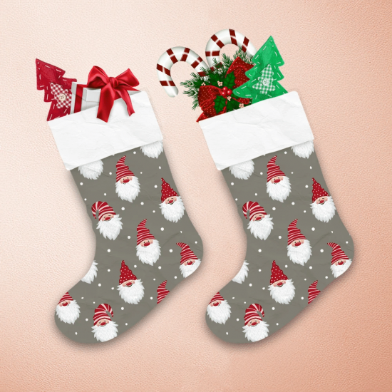 Happy Gnomes With Red Christmas Hat Christmas Stocking 1