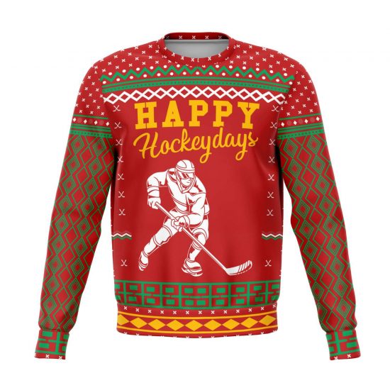 "Happy Hockey Days" Ugly Christmas Sweatshirt - Colins Store