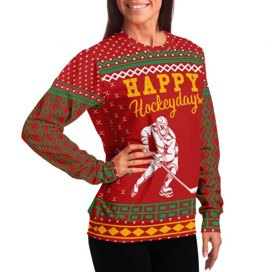 Happy Hockey Days Ugly Christmas Sweatshirt Colins Store 6