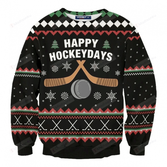 Happy Hockeydays Ugly Christmas Sweater