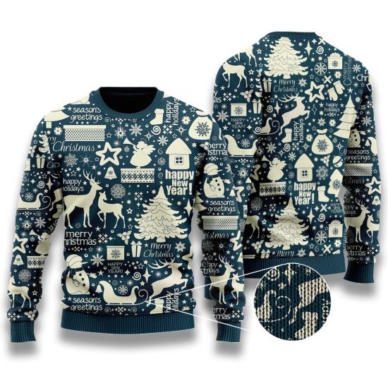 Happy Holidays Pattern Ugly Sweaters