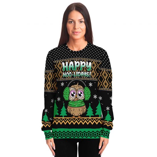 Happy Hoo Lidays Ugly Christmas Sweatshirt Colins Store 2