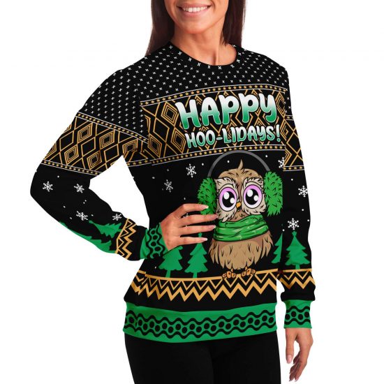 Happy Hoo Lidays Ugly Christmas Sweatshirt Colins Store 4
