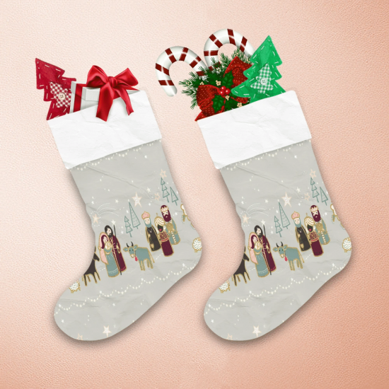 Happy Jesus Family With Baby On Christmas Christmas Stocking 1