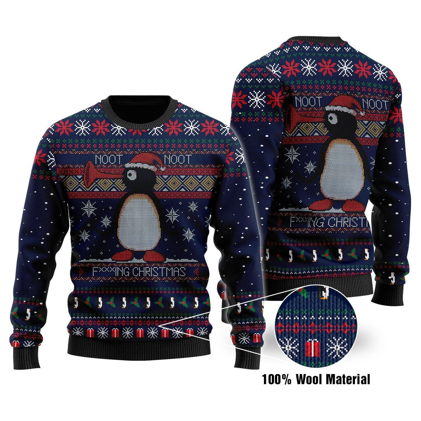 Happy-Penguin-3D-Printed-Christmas-Sweatshirt Happy Penguin 3D Printed Christmas Sweatshirt