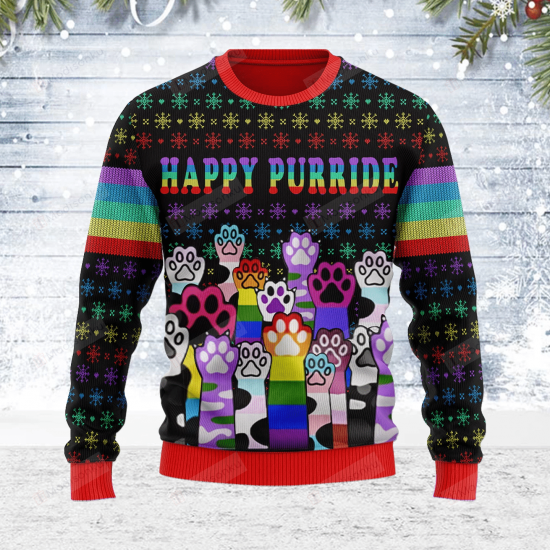 Happy Purride Lgbt Ugly Christmas Sweater