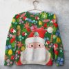 Happy Santa Claus Unisex All Over Print Cotton Sweatshirt