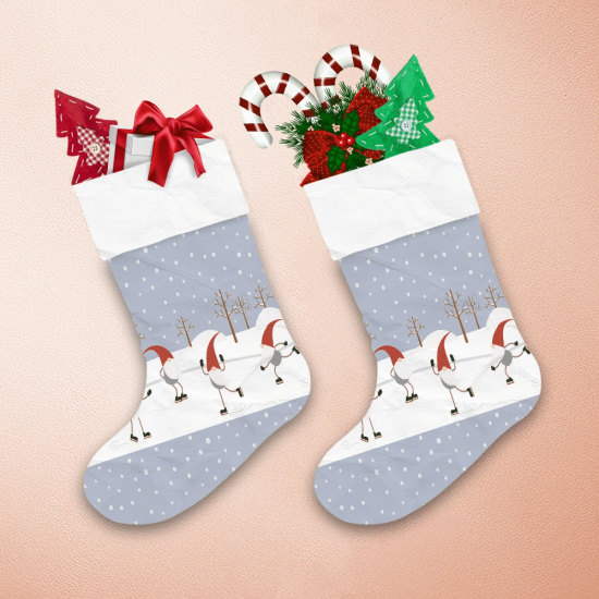 Happy Skiing With Gnomes Family Christmas Festive Christmas Stocking 1
