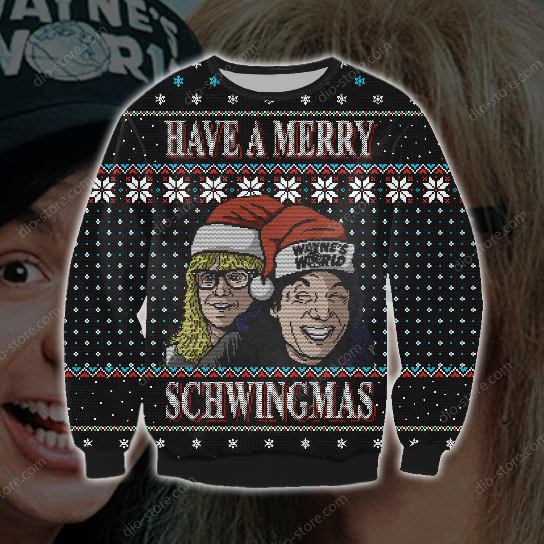 Have-A-Merry-Schwingmas-Knitting-Pattern-3D-Print-Ugly-Sweatshirt Have A Merry Schwingmas Knitting Pattern 3D Print Ugly Sweatshirt