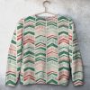 Herringbone Christmas Pattern Unisex All Over Print Cotton Sweatshirt