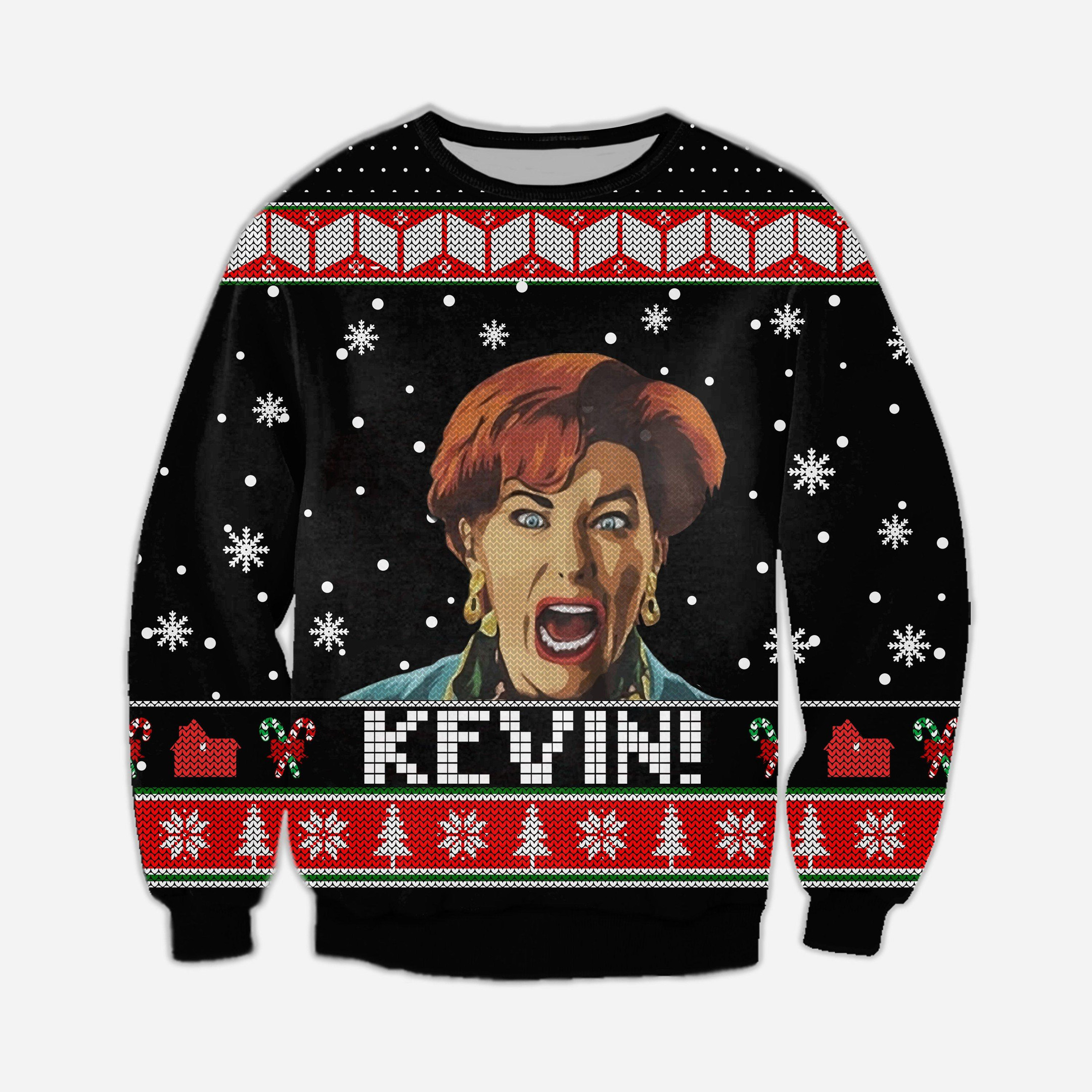 Home Alone Knitting Pattern 3D Print Ugly Sweatshirt - Teehall - Live ...