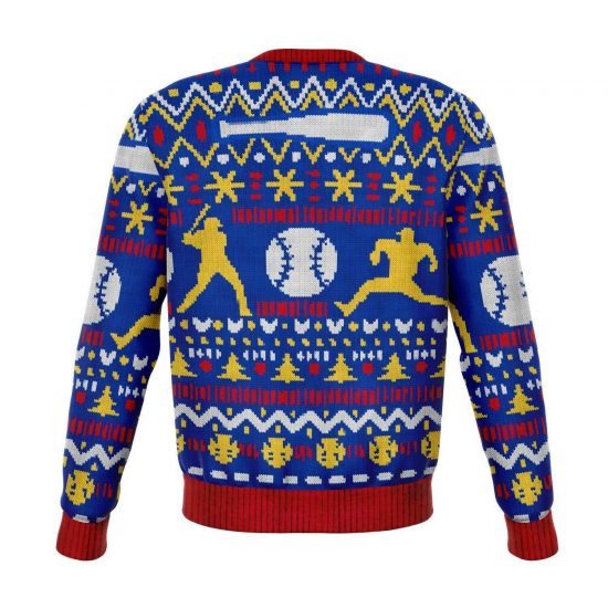 Home For Christmas Baseball Fan Funny Christmas Fleece Lined Fashion Sweatshirt 1